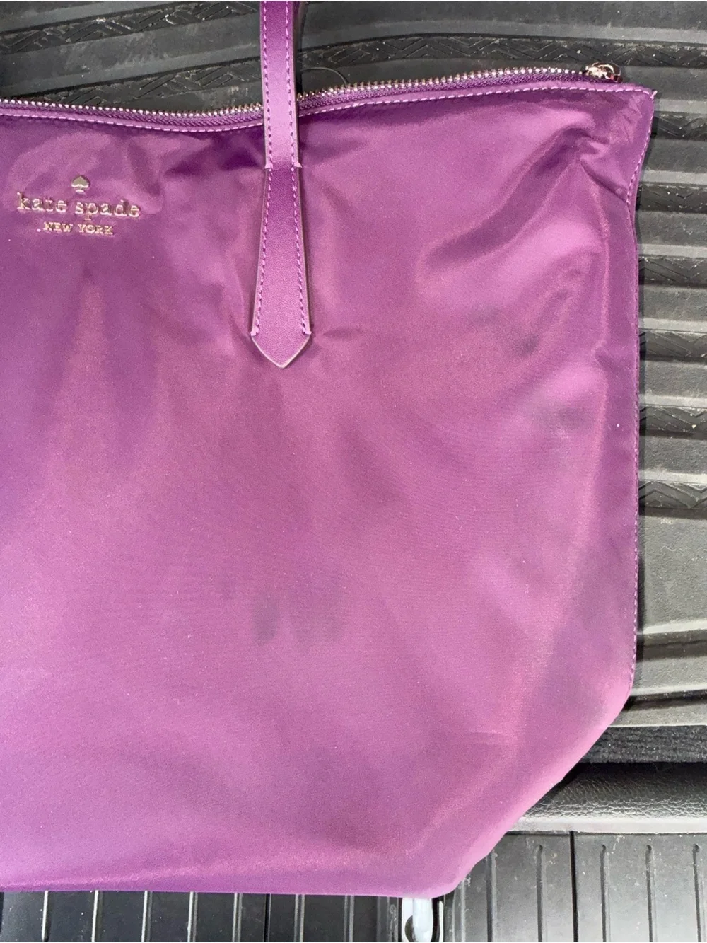 kate spade purple tote bag with double shoulder straps - Picture 4 of 4
